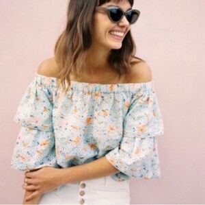 Anthropologie LAIA Floral Off-Shoulder Top